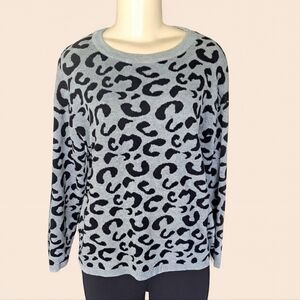 Metric Knits Leopard Print Sweater – Size Small